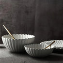 Axya Gray Petal Ceramic Dinner Plate Kitchen Tray Bowl Soup Cook Tool