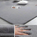 Axyaa Gray Faux Fur Carpet Soft Plush Rug for Modern Living Room and Children's Bedroom