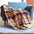 Axyaa Colorful Striped Throw Blanket with Tassels