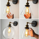 Axya Vintage Metal Glass Wall Lights - Retro Industrial Luminaire