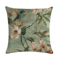 Axyaa Bird Print Cotton Linen Cushion Cover 45X45cm