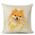 Colourful Bull Terrier & Dachshund 3D Cushion Cover for Home Sofa by Axyaa