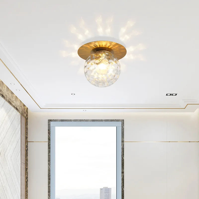 Axyaa Glass Ball Ceiling Light Fixture for Bedroom, Hallway, Stairs - Modern Home Lighting