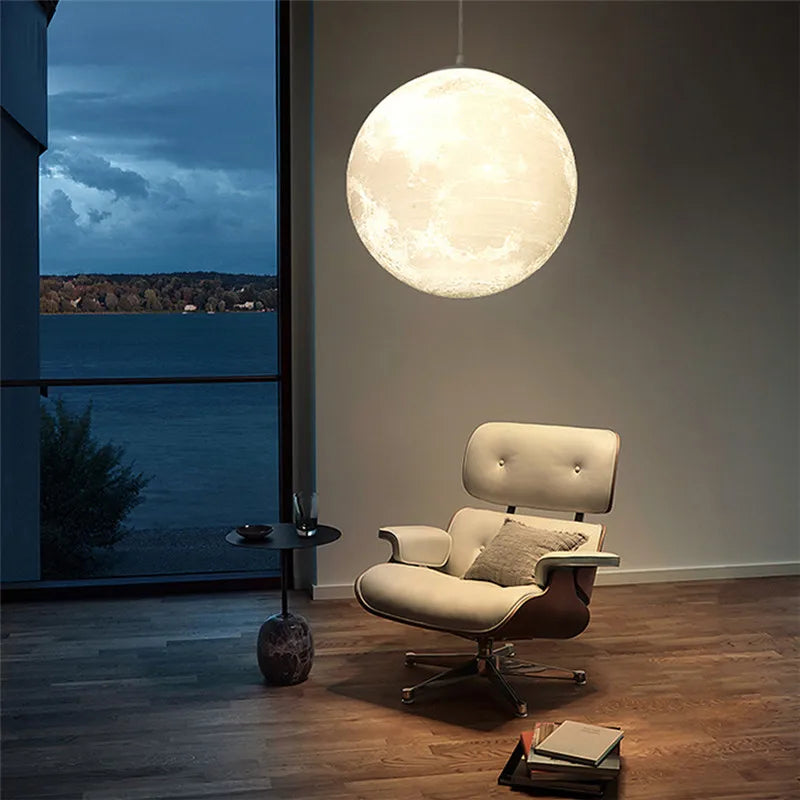 Axya Nordic Moon LED Pendant Lamp for Modern Industrial Home Decor