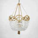 Axyaa Gold Crystal Chandelier Hemp Rope Beaded Kitchen Light