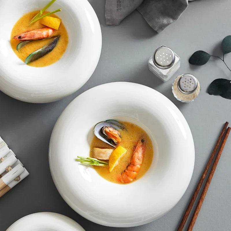 Axya White Ceramic Tableware Set