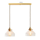 Axyaa Green Glass LED Pendant Light with Wood Hangle & Copper Socket