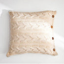 Axyaa Cozy Knit Cushion Cover in Vintage Ivory Grey Pink Solid Design