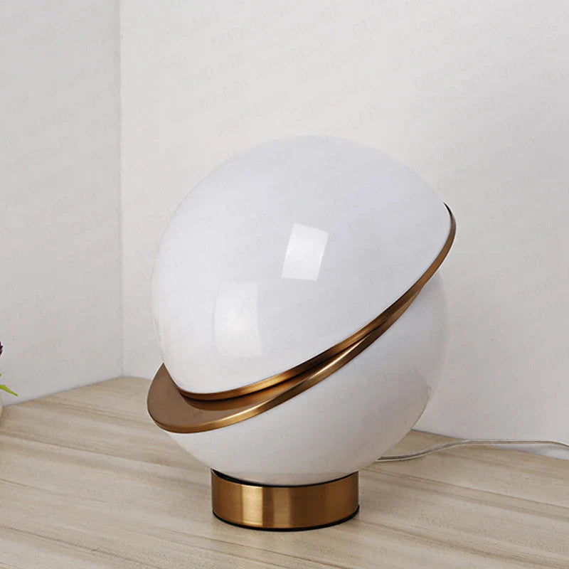 Axya Nordic White Ball LED Bedside Lamp - Creative Round Metal Lighting