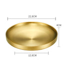 Axyaa Double Layer Stainless Steel Dinner Plates for Stylish Food Storage.