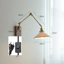 Axyaa Copper Swing Arm LED Wall Sconce - Bedroom Living Room Study Light Fixtures