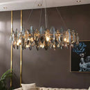 Axyaa Modern Luxury Gold Crystal Chandelier - Elegant Round/Wave Design for Living Room & Dining Area
