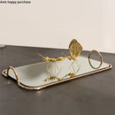 Axya Gold Oval Mirror Storage Tray for Jewelry and Small Items