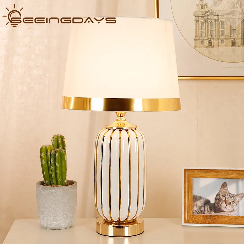 Axyaa Post-Modern Ceramic Table Lamp for Luxurious Bedroom and Living Room Lighting