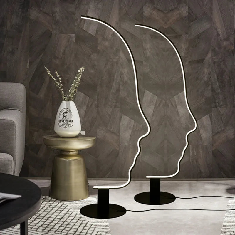 Axya Nordic Human Face LED Floor Lamp: Stylish Indoor Lighting Fixture