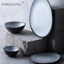 Axya Retro Ceramic Family Meal Plate Set