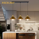 Axyaa Retro Industrial Ceiling Chandeliers with 3 Heads in Black/Gold for Home
