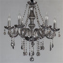 Axyaa Smoky Grey Crystal LED Chandelier for Home or Hotel Hall