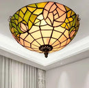 Axyaa Stained Glass Round Ceiling Light for Asile, Bedroom, Kitchen