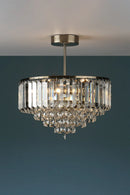 Axyaa Vienna 3-Light Crystal Flush Ceiling Light – Antique Brass Elegance