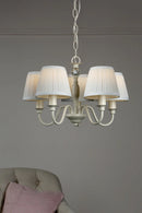 Axyaa Ellis 5-Light Chandelier – Elegant Ivory Ceiling Lighting with Shades