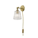 Axyaa Callaghan Plug-In Wall Light – Antique Brass Industrial Style