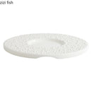 Axyaa White Pearl Dot Ceramic Round Flat Plate - Creative Molecular Cooking Tableware