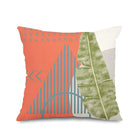 Tropical Leaf Geometric Pattern Cushion Cover - Axyaa Decor for Sofa, Bedroom, Car