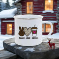 Axyaa Love Enamel Mug Set - Romantic Couples Coffee Cups