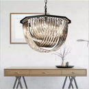 Axyaa Black Metal E14 LED Pendant Lights - Retro Loft Chain Hanging Lamp for Living Room