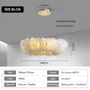 Axyaa Modern Donut Pendant Light: Stylish White Feather Lamp for Romantic Master Bedrooms