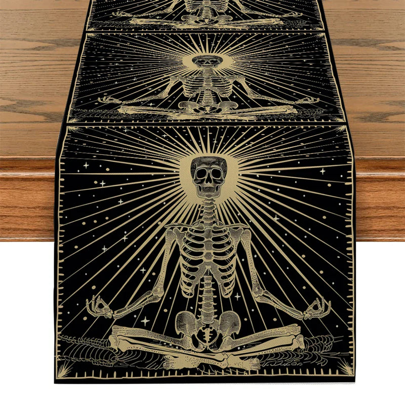 Axyaa Skull Astrology Table Runner for Wedding Decor and Dining Table Display