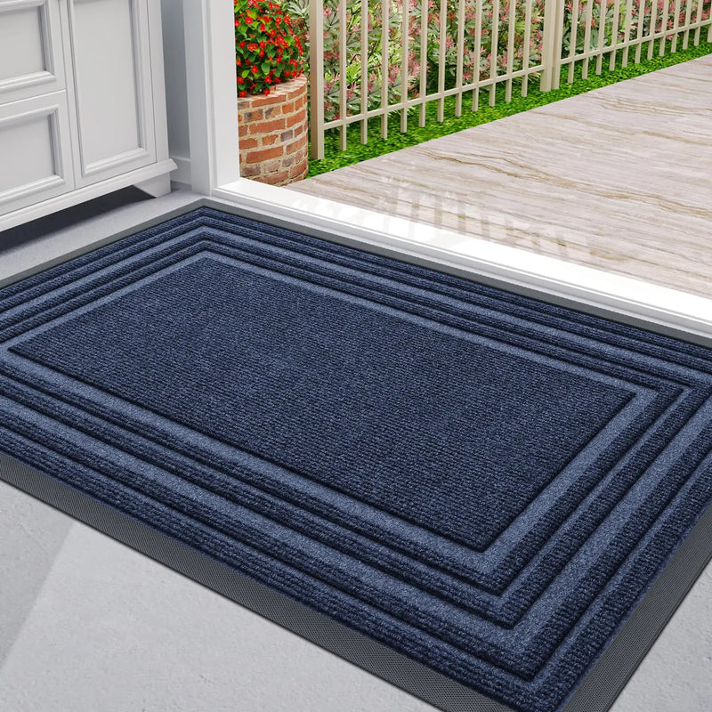 Axyaa Low Profile Outdoor Rubber Mat Heavy Duty Non Slip Indoor Doormat