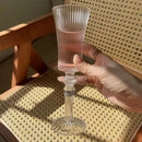 Axyaa Ribbed Glass Goblet & Flutes Set for Elegant Occasions