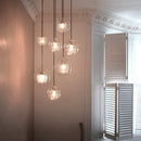Axyaa Grey Glass Pendant Light for Kitchen Island Living Room Bedroom Bar