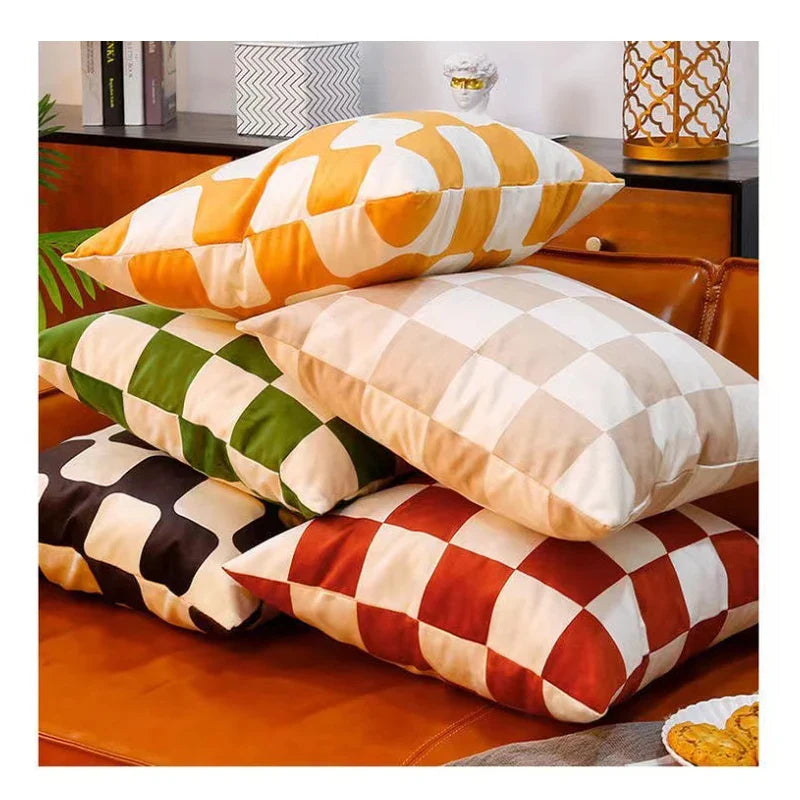 Axyaa Velvet Sofa Pillow Case Soft Fluffy Cushion Cover Modern Simple Style