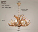Axyaa Deer Horn Chandelier for Retro Living Room Decor
