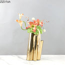 Axyaa Golden Stainless Steel Round Vase - Minimalist Plant Pot for Room Aesthetic Decor