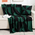 Axyaa Deer Plush Geometric Knitted Jacquard Blanket - Soft & Cozy Office Nap Blanket