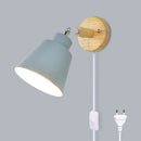 Axyaa Nordic Wooden Wall Light in 6 Colors for Indoor Living Spaces