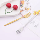 Axyaa Stainless Steel Fruit Cake Fork Set - 6Pcs