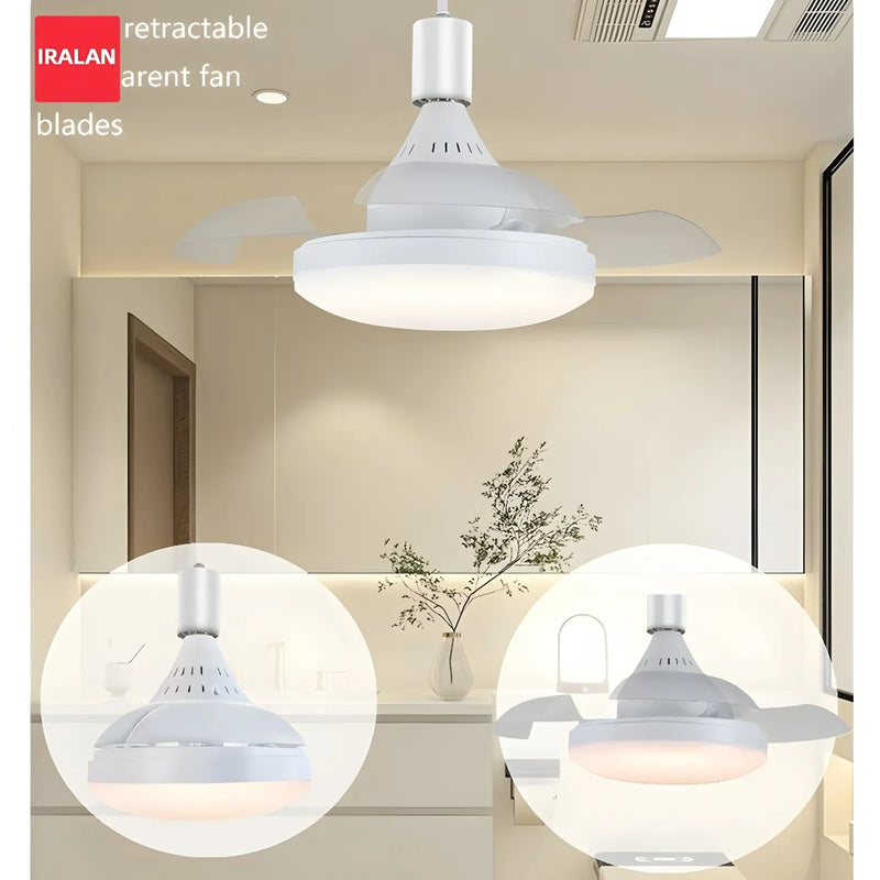 Axyaa Ceiling Fan Light with Remote Control and Retractable Blades