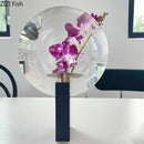 Axyaa Reflecting Prism Vase with Artificial Flowers for Room Decor
