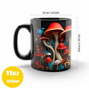 Axyaa Magic Mushroom Forest Ceramic Coffee Mug 11oz Black Tea Cup