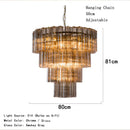 Axyaa Smokey Gray Glass Hanging Chandeliers for Dining Living Room Loft Bedroom