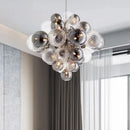 Axyaa Smoke Gray Glass Bubble Ball Chandelier - Nordic Style Luxury Pendant Lamp