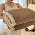 Axyaa Warm Fleece Jacquard Blanket - Multifunctional & Thick Winter Sofa Nap Sheet