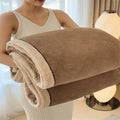 Axyaa Warm Fleece Jacquard Engraved Winter Blanket: Multifunctional & Thickened