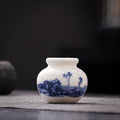Axyaa Blue & White Porcelain Mini Vase for Home Decor & Table Ornaments