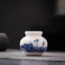 Axyaa Blue & White Porcelain Mini Vase for Home Decor & Table Ornaments